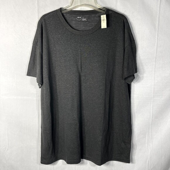 NWT Aerie Oversized Short Sleeve Linen Blend‎ Tshirt Granite Size S - Picture 1 of 8
